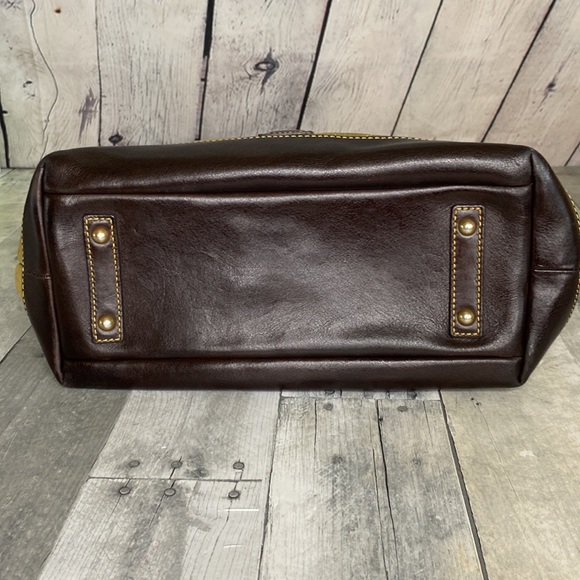 Green Dooney & Bourke Suede Quilted Leather Satchel Purse - Picture 5 of 15